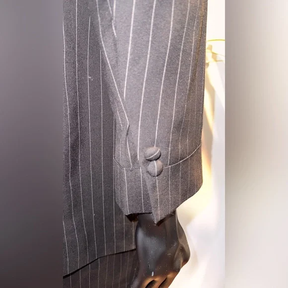 Black Pinstripe Custom Men's Suit - Rocky’s Custom Clothes
